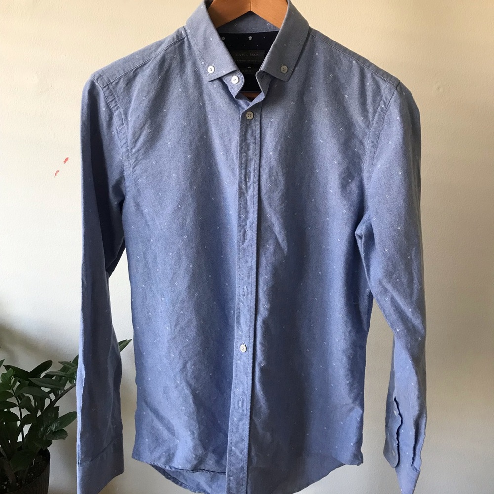 Zara slim fit urban cowboy chambray small soft